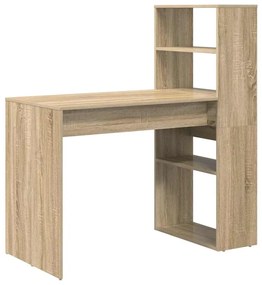 Secretária com Armazenamento Carvalho Sonoma 113x54x120 cm Madeira Eng