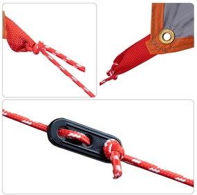 Lona Resistente à Água Cinza e Laranja 300 x 240 cm