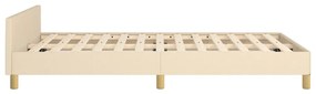 Estrutura de cama sem colchão 120x190 cm tecido creme