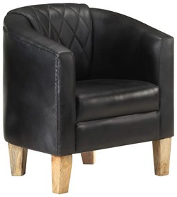 vidaXL Poltrona couro genuíno preto