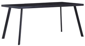 vidaXL Mesa de jantar 180x90x75 cm vidro temperado preto