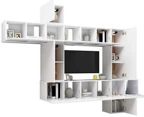 10 pcs conjunto de móveis de TV derivados de madeira branco