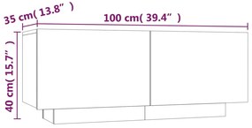 Móvel de TV 100x35x40 cm derivados de madeira cinzento sonoma