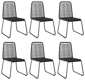 Cadeiras para jardim 6 pcs vime PE preto