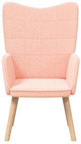 Cadeira Relaxante vidaXL Rosa em Tecido que Lembra Lã