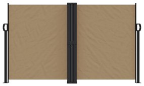 Toldo lateral retrátil 140x1000 cm cinzento-acastanhado