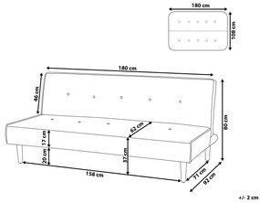 Sofá-cama de 3 lugares em tecido cinzento escuro VISBY Beliani