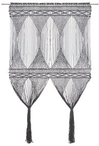 323996 vidaXL Cortina em macramé 140x240 cm algodão antracite