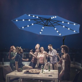 Guarda/Chapéu de Sol 'Astrid' – 3m – C/ Luzes LED Solares – Ângulo Aju