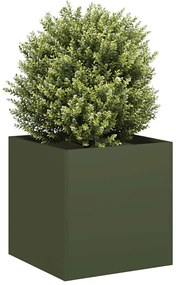vidaXL Vaso/floreira 40x40x40 cm aço laminado a frio verde