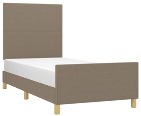 Estrutura cama sem colchão 90x200 cm tecido cinza-acastanhado