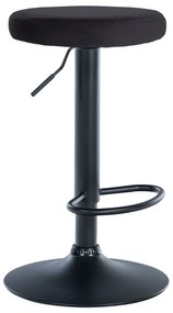 Banco de bar Ponte em veludo e com estrutura preta 38,5 x 60-81 x 38,5 cm Preto