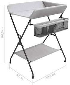 Mesa muda-fraldas ferro cinzento-claro