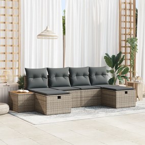 Conjunto de Sofás de Jardim vidaXL com Almofadas Cinza em Rattan Sinté