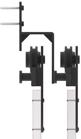 Kit de ferragens para porta deslizante 400 cm aço preto