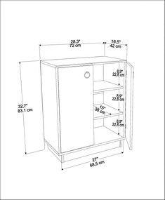 Console Nuanse – Branco Carvalho – 72x83,1x42 cm
