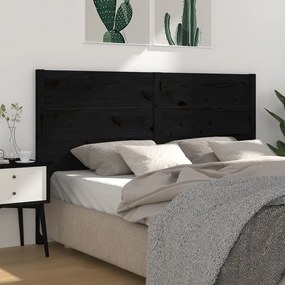vidaXL Cabeceira de cama 186x4x100 cm pinho maciço preto