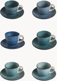 Chávenas de café com pires Baita Acqua, conjunto de 6