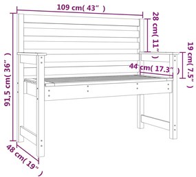 Banco de jardim 109x48x91,5 cm pinho maciço castanho-mel