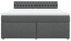 Cama com molas/colchão 180x200 cm tecido cinzento-escuro