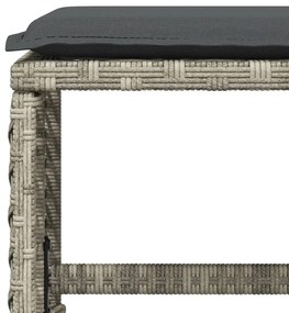 13 pcs conj. jantar jardim c/ almofadões vime PE cinzento-claro