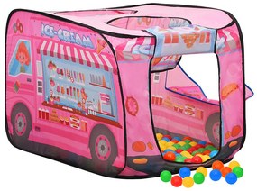 Tenda de brincar infantil com 250 bolas 70x112x70 cm rosa