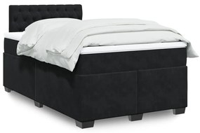 Cama boxspring com colchão 120x190 cm veludo preto