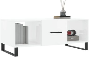 Mesa de centro 102x50x40 cm madeira processada branco brilhante