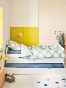 Cama extensível com gavetas de arrumação branco