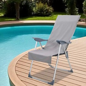 vidaXL Toalhas para Cadeiras Exteriores 2 pcs Cinzento escuro