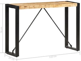 Mesa consola 110x35x76 cm madeira de mangueira maciça