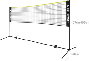 Rede de badminton de 4 m com Saco de transporte preta e amarela