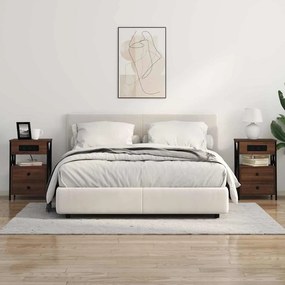 vidaXL Armário de Cabeceira 2 pcs Carvalho Marrom 40 x 31 x 60 cm