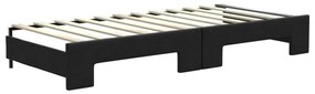 Sofá-cama com gavetão e gavetas 80x200 cm tecido preto