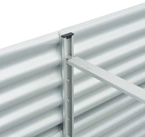 Canteiro elevado de jardim aço galvanizado 400x80x81cm prateado