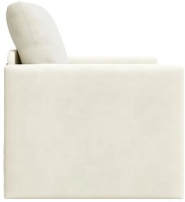 Sofá-cama 2-em-1 Creme 74x77x81 cm Veludo