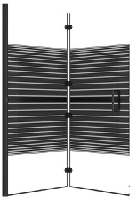 Divisória de chuveiro dobrável ESG 120x140 cm preto