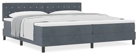 Cama Box com Colchão vidaXL Cinza Escuro 200x200 cm Veludo