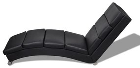 Chaise longue couro artificial preto