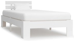 vidaXL Estrutura de cama 100x200 cm pinho maciço branco
