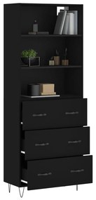 Armário alto 69,5x34x180 cm derivados de madeira preto