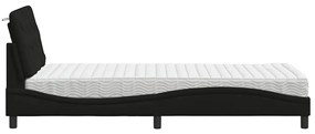 Cama com colchão 80x200 cm tecido preto