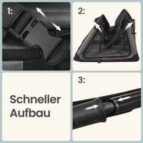 Transportadora dobrável para cães 76 x 53 x 53 cm, tecido Oxford, bolsa para cães com 4 portas em tecido de malha preta