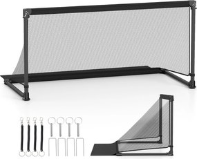 Baliza de futebol infantil 150 x 71 x 76 cm portátil com estrutura metálica dobrável, estacas para fixação no solo, montagem simples, para maiores de