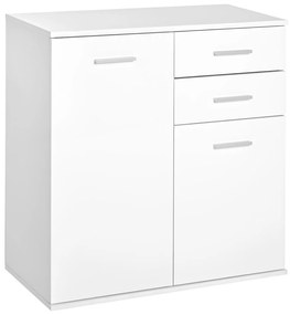 HOMCOM Armário Aparador Branco com Gavetas Amplo Espaço de Armazenamento Multiuso para Sala de Estar 71x35x76cm | Aosom Portugal