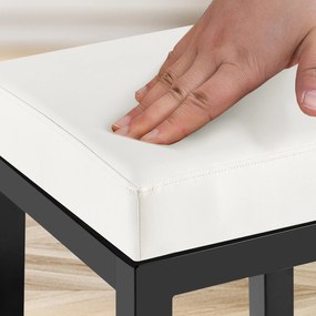 Banco de bar Taylor em couro sintético 37 x 78 x 37 cm Branco