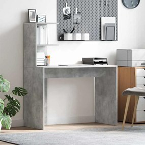 vidaXL Mesa Cinzento cimento 102 x 50 x 124 cm Madeira processada