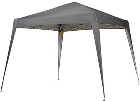 Outsunny Tenda Dobrável 240x240x250 cm Tenda com Desenho Pop Up para Jardim Campismo Festas Eventos Aço e Oxford Cinza