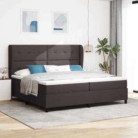 Cama Box com Colchão vidaXL em Marrom Escuro, 200x200 cm em Tecido