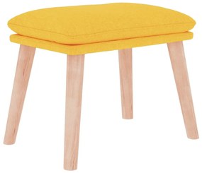 Cadeira de baloiço com apoio de pés tecido amarelo mostarda